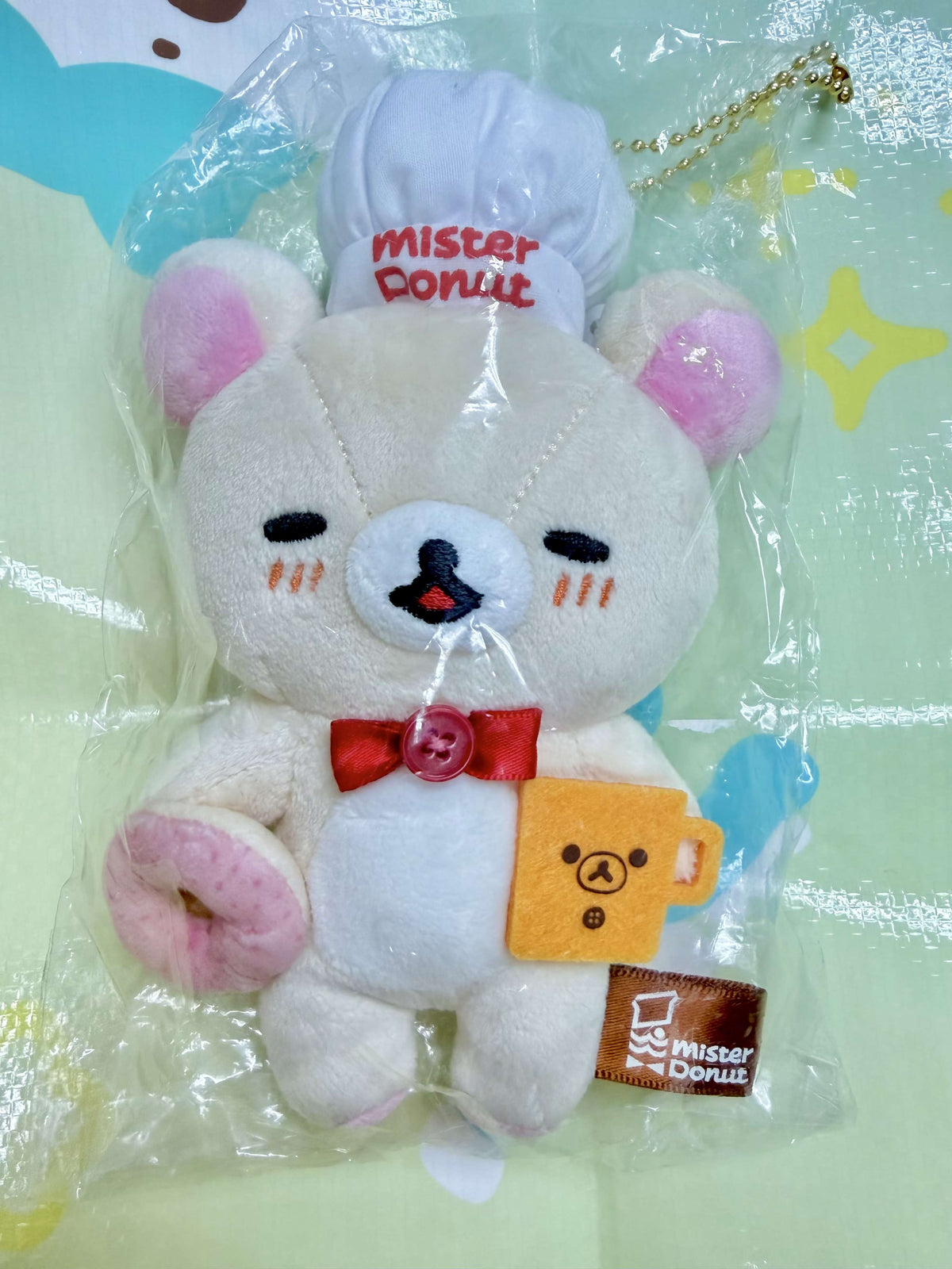 鬆弛熊xMisterDonut 白熊公仔吊飾