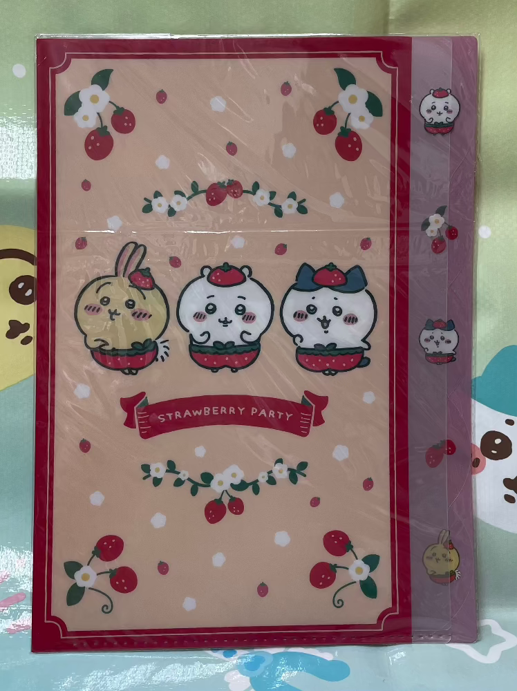 小可愛 草莓 五分頁A4文件夾 - FATSO STORE