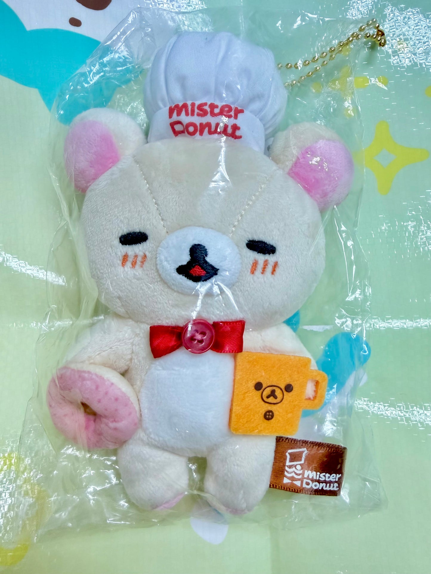 鬆弛熊xMisterDonut 白熊公仔吊飾